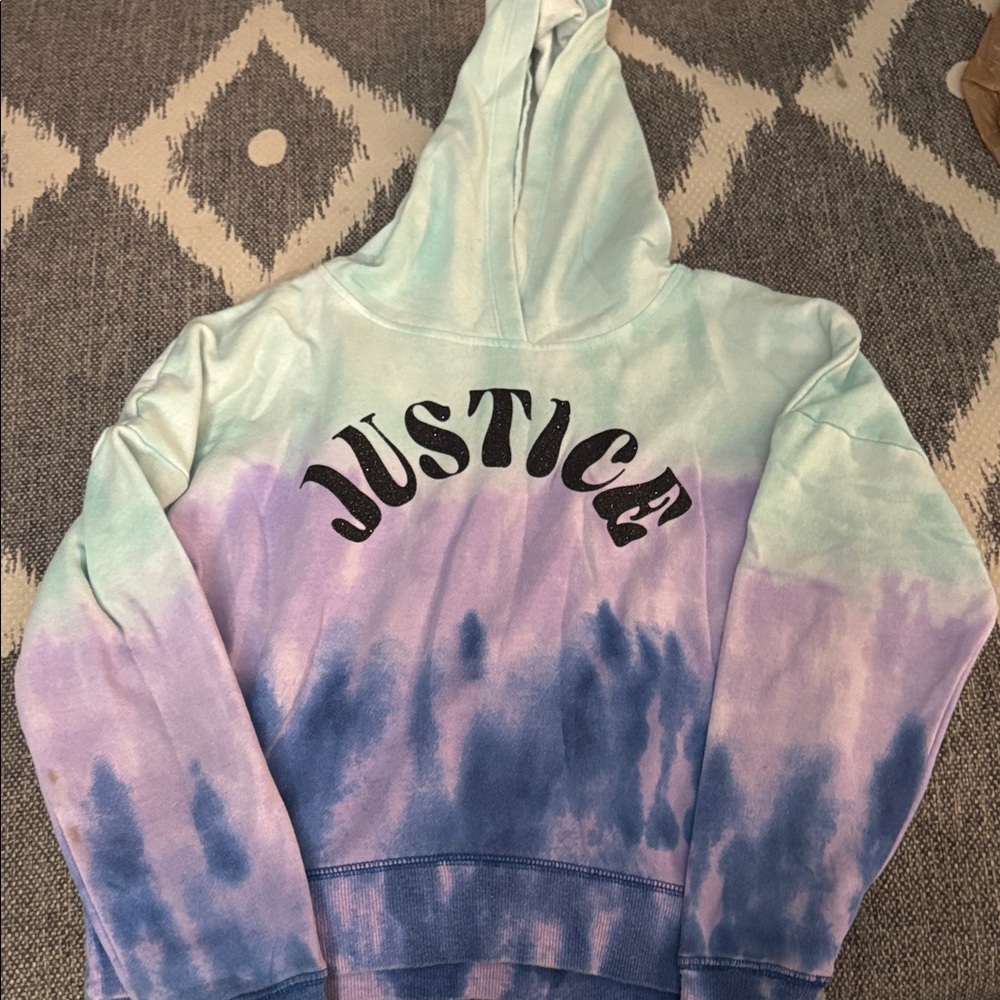 Justice Blue and Purple Tie-Dye Hoodie